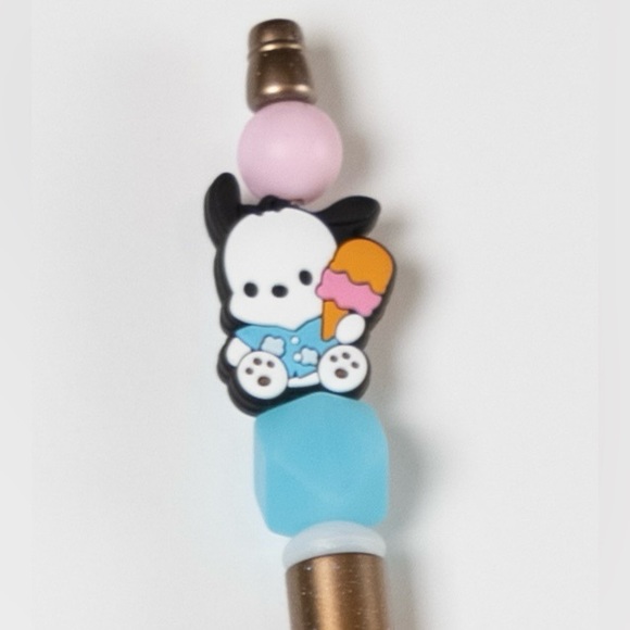 Pochacco Custom Made Silicone Beaded Pen - Picture 2 of 2